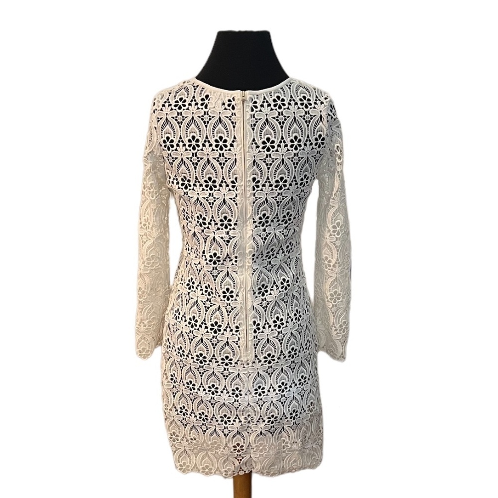Club Monaco Women's‎ Long Sleeve White Fitted Sheath Dress, Size 0 - Picture 3 of 10